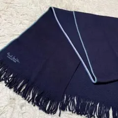 【美品】ポールスミスコレクション マフラー ドイツ製 ウール ネイビー