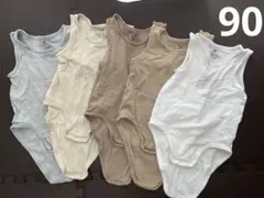 【美品】H&M オーガニックコットン ボディスーツ ロンパース 90