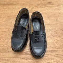 HARUTA ブラック レザー ローファー 22cm