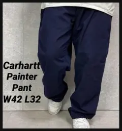 カーハート　ペインターパンツ　ネイビー　ワーク　ビックサイズW42 L32