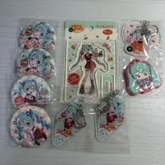 初音ミク ダイソーコラボ アクリルスタンド 缶バ キーホルダー セット