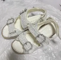 再値下げ DIANA ダイアナ chayコラボ ビジュー サンダル 専用お箱付