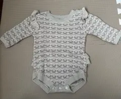 ベビー服ニットフリルロンパース 70