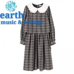 アースミュージック＆エコロジー　ビッグ襟付きワンピース ワンピース