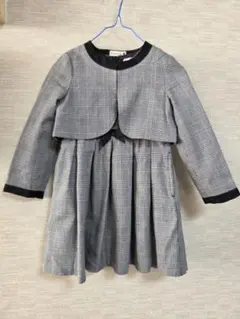 ブランシェス　フォーマルドレス グレー系チェックジャケット付き　入学、卒業