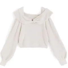 GRL リボンカラーフェザーニットトップス