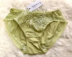 ワコール　ラゼ　花柄刺繍の黄緑色ショーツM
