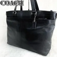 COACH コーチ✨️美品　ビジネスバッグ　ブリーフケース　本革　レザー　A4　黒
