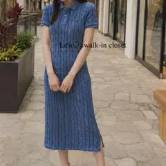 23ss Polo Ralph Lauren ケーブルニット ポロワンピース Mのサムネイル