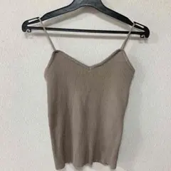 新品　ビスチェ　キャミソール　リブ　モカ