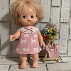 メルちゃんサイズハンドメイド服　ねこちゃんAラインワンピースとパンツのセット