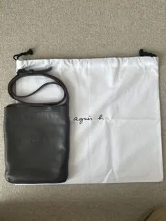 【美品・最終値下げ】アニエスベー レザーショルダーバッグPeterブラウン 袋付