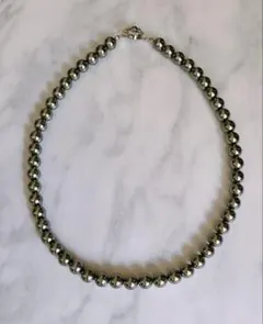 本貝パール 8mm ネックレス 冠婚葬祭 ブラックフォーマル 真珠　グレー
