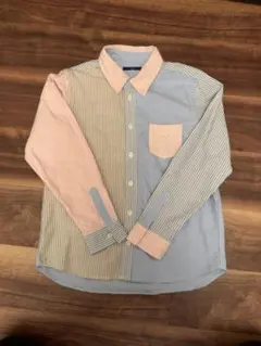 SHIPS ストライプシャツ 長袖 ピンク ブルー 140cm Sサイズ
