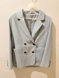 Re:EDIT ダブルテーラードジャケット ライトブルー