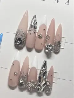 22))フレンチガーリー ショートネイル ネイルチップ ニュアンス ピンク