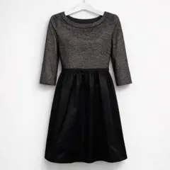 組曲　KUMIKYOKU　グレー×ブラック　ドッキングワンピース