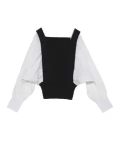 LAGUNAMOON ブロードドッキングジャガードニットプルオーバー