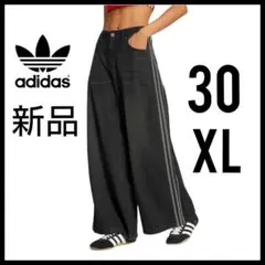 新品★adileniumデニムパンツ★ジーンズ★ワイドレッグパンツ★男女★黒30