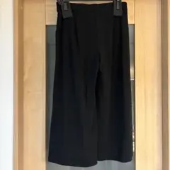 黒 ガウチョパンツ 伸縮性ウエスト