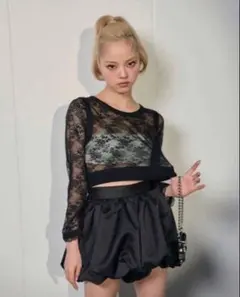 Rosy luce pearl sheer tops black 板野友美 - メルカリ