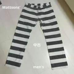 Mattsons ボーダーパンツ ホワイト/ブラック - メルカリ