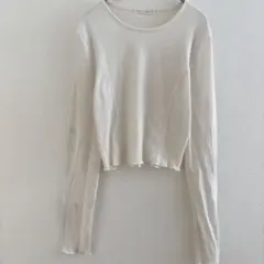 Heart&Hips【M】ホワイト クロップド丈 Tシャツ 長袖 トップス 白