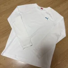 PUMA 長袖カットソー ホワイト ブルーロゴ　速乾性のサムネイル