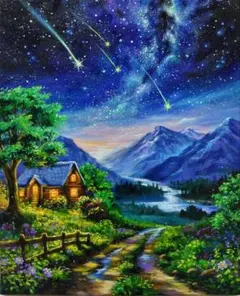 【星に願いを】アクリル画 F3 風景画 絵画 星に願いを】アクリル画 F3 風景画 絵画 - メルカリ