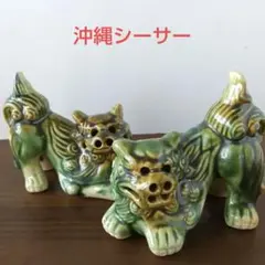 【美品】沖縄　シーサー　カード立　写真立　置物　作家　かわいい　グリーン　緑 美品】沖縄 シーサー カード立 写真立 置物 作家 かわいい グリーン 緑