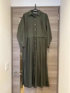 美品　ZARA ロング　プリーツワンピース　シャツワンピース