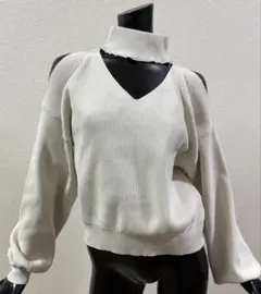 MURUA オフショルダー ニット 長袖 アイボリー