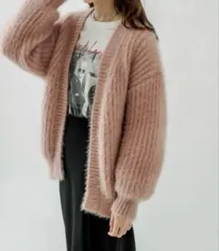 mystic シャイニー畦カーディガン
