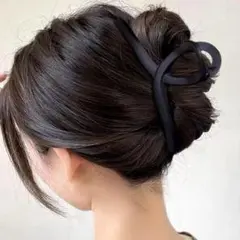 特大13cmマットブラック ヘアクリップ まとめ髪に韓国風アレンジに◎