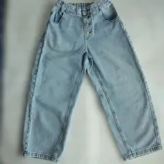 GU GIRLSデニムプルオンバギーパンツ140㎝