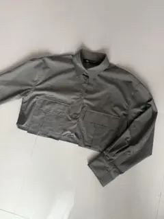 ZARA カーキ　ショートジャケット　シャツ　ミリタリー
