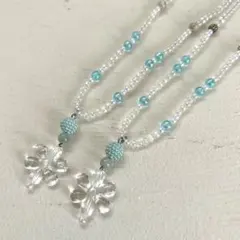 ハンドメイドフラワーモチーフネックレス