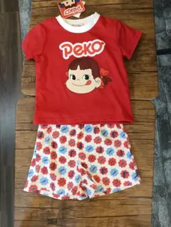 新品未使用　ペコちゃん　Tシャツ  半袖　半袖Tシャツ  ルームウェア 不二家 - 2022【L】ペコちゃん ルームウェア 半袖Tシャツ&ハーフ