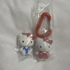 カラフルカラビナマスコットチャーム　ふわふわフロッキーマスコット　キティ　セット