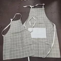 【ゆかりちゃん様専用】未使用チェック柄エプロン親子2枚セット