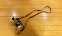 ベトナムショルダーバッグ　竹の編み物