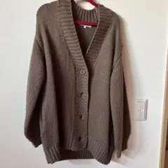 GLOBAL WORK ボタン付きカーディガン Mサイズ ブラウン