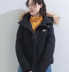 ダントン　DANTON ファー付きショート丈ダウンジャケット　M ブラック