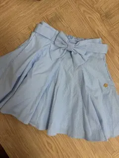 【新品タグ付】130センチ ケイトスペードリボン付きストライプスカート未使用品