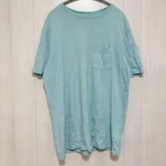 【US古着】ポケットTシャツ ライトブルー 水色 XL相当 無地T シンプル