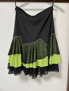 社交ダンス レッスンウェア ブラックとライムグリーン