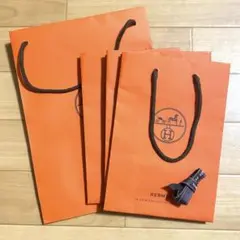 HERMES オレンジ ショッパー 中1枚 小3枚 リボン付