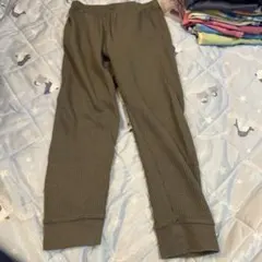 オリーブグリーン ワッフル生地 長ズボン 120