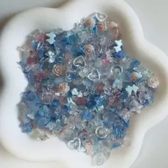 【50個】ブルーピンク系mix ネイルパーツ　まとめ売り　デコパーツ　量産型