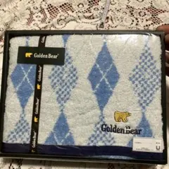 Golden Bear バスタオル 綿100% ブルー アーガイル柄のサムネイル